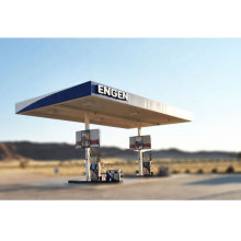 Easy Installation Steel Space Frame Structure Gas Station Canopy Petrol Station Frame Construction